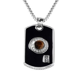 💥Unisex💥 Tiger’s Eye Dog Tag Pendant With 24” Chain